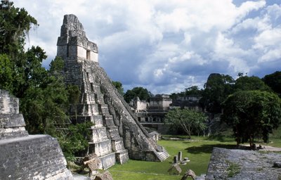 View of Tikal Temple 1, Late Classic Period by Mayan